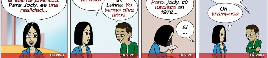Lahna's Breaking News - Young - Spanish - LanguageComics.com
